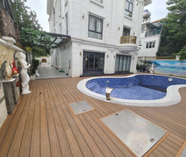 Công trình sàn gỗ nhựa ngoài trời hồ bơi tại biệt thự tại Mê Lĩnh - Vĩnh Phúc