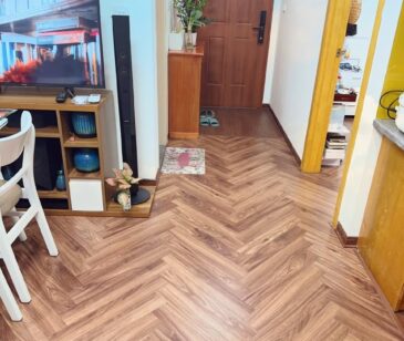 Công trình hoàn thiện sàn gỗ xương cá Teka A05 cho nhà chung cư tại Hà Nội