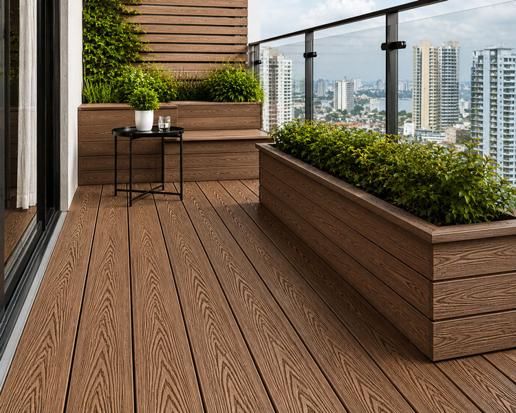 Mẫu sàn gỗ nhựa ngoài trời vân 3D