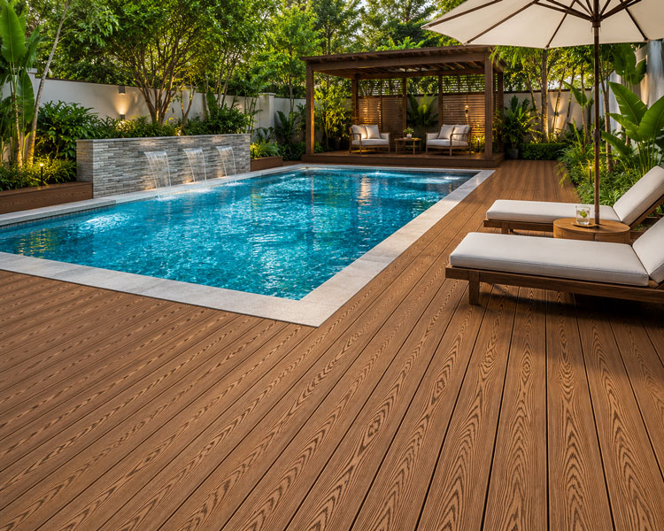 Mẫu sàn gỗ nhựa ngoài trời vân 3D