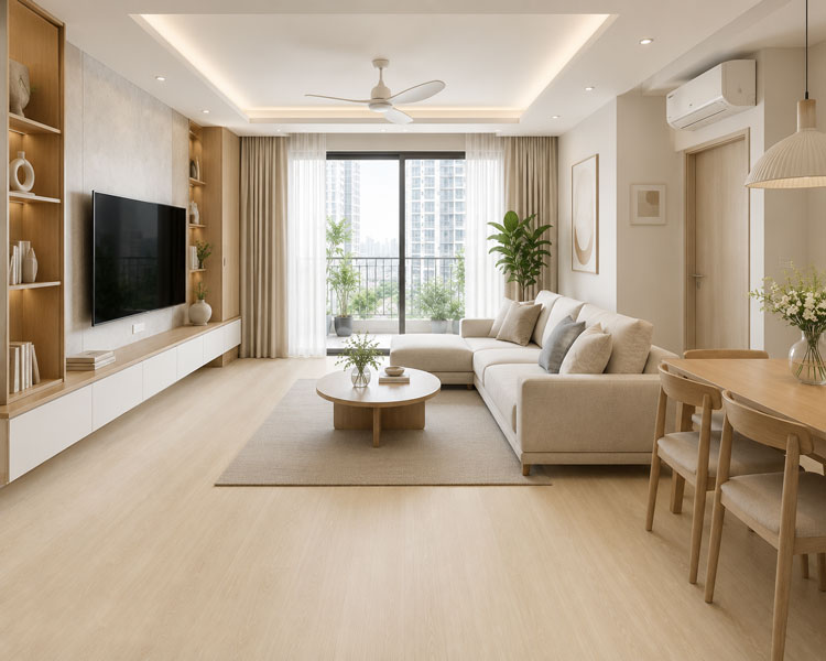 Sàn gỗ màu sáng Light Beige Oak