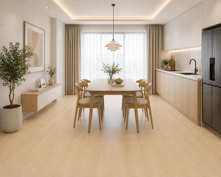 Sàn gỗ màu sáng Maple