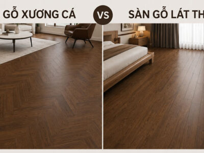 So sánh sàn gỗ xương cá và lát thẳng