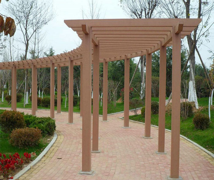 Giàn hoa gỗ nhựa ngoài trời hành lang lối đi