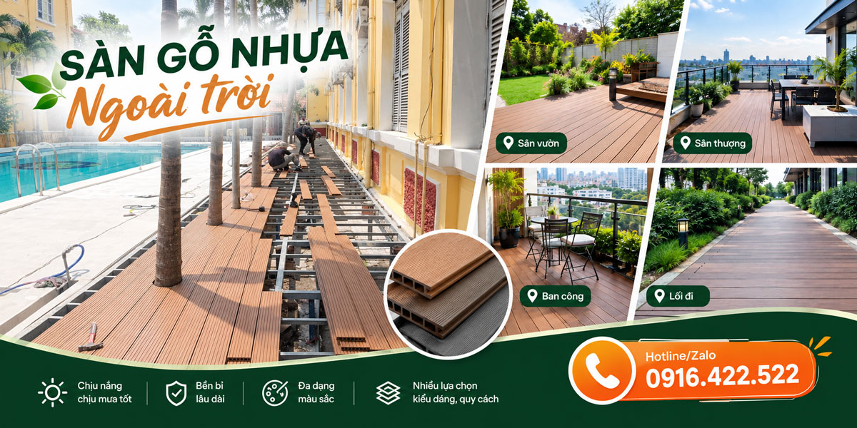 Sàn gỗ nhựa ngoài trời