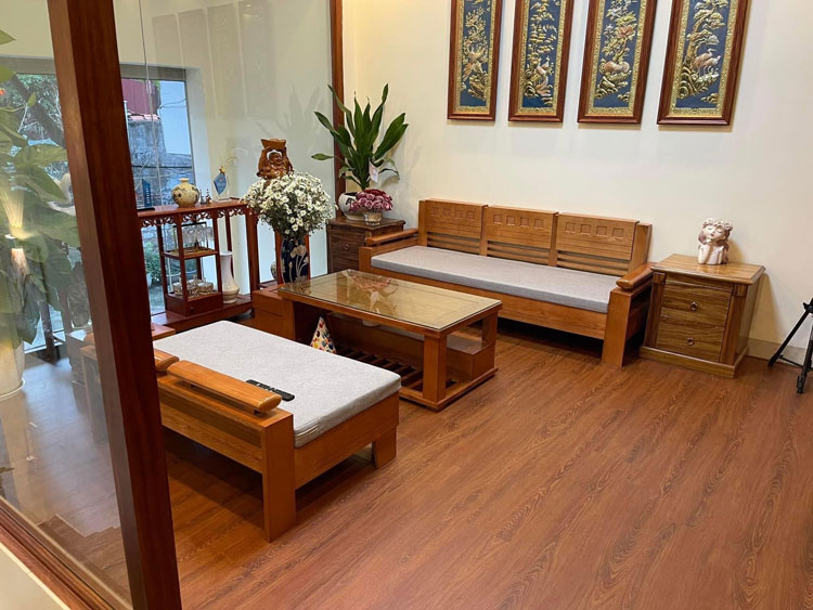 Mẫu sàn nhựa spc tông màu nâu đậm